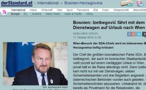 Der Standard: Izetbegović na odmoru u Beču s desetočlanom pratnjom