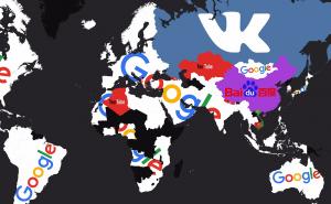 Mapa svijeta prema najpopularnijim web stranicama
