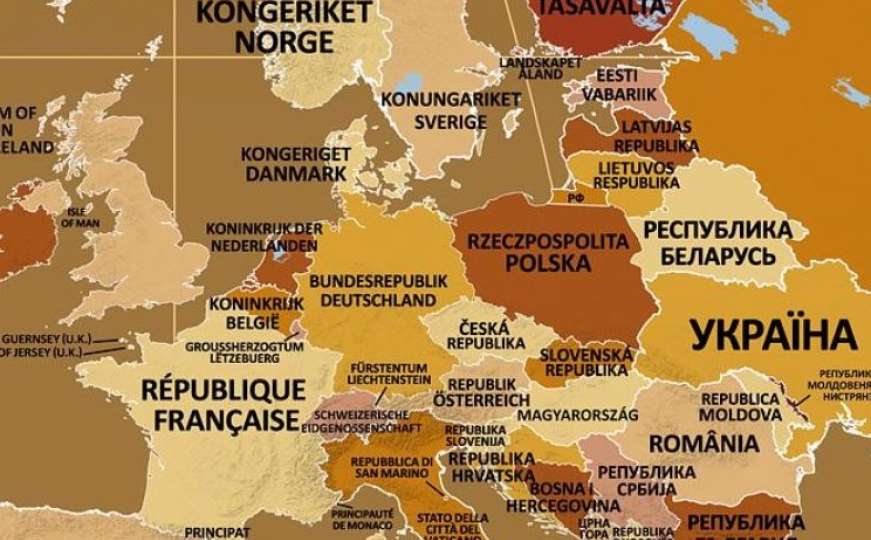 Kako izgleda mapa svijeta s imenima država na izvornom jeziku