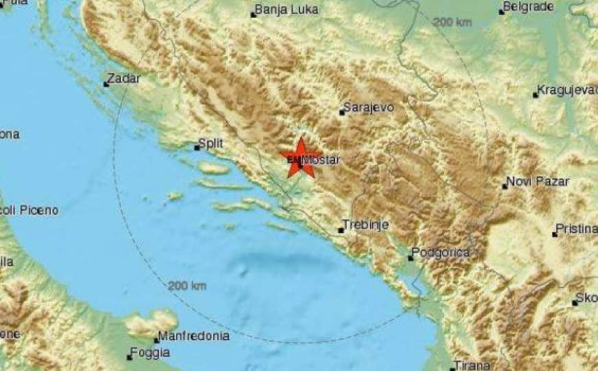 Snažan zemljotres osjetio se u Mostaru