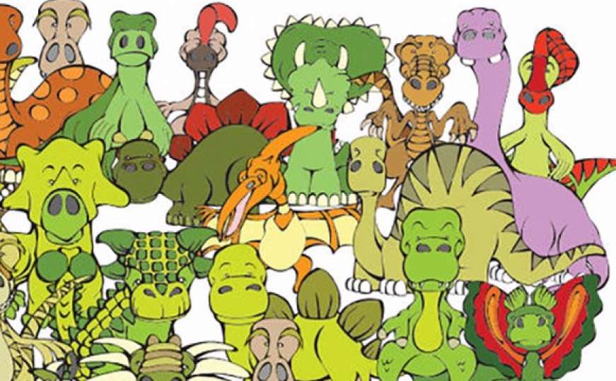 Možete li pronaći kornjaču među svim ovim dinosaurima