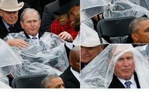 Inauguracija Trumpa: Bush se borio s kabanicom, kabanica pobijedila