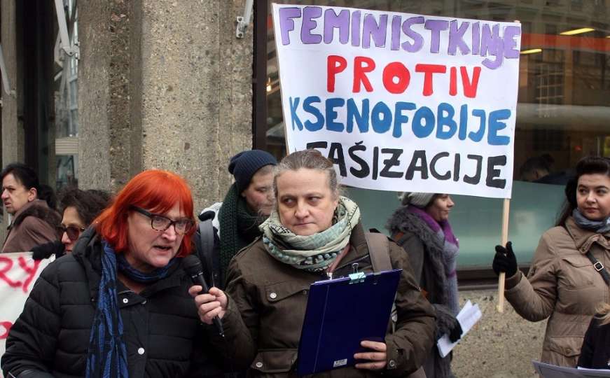 Zagreb: 20-ak feministkinja demonstriralo protiv Trumpa
