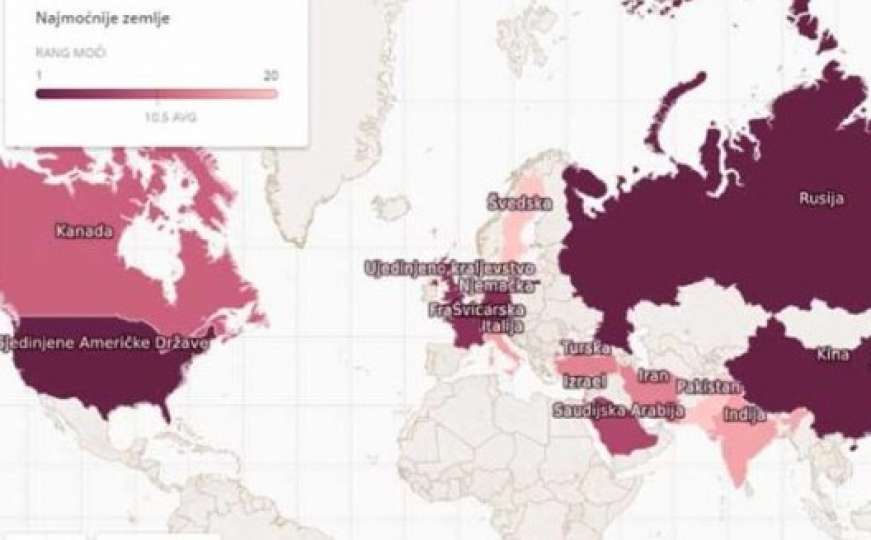 Objavljena lista najmoćnijih zemalja svijeta