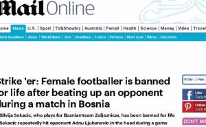 Slučaj tuče fudbalerke Željezničara na naslovnicama engleskih medija