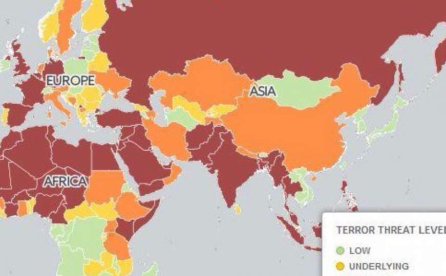 Lista 48 zemalja svijeta kojima prijeti najveća opasnost od terorizma