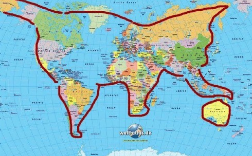 Svijet je maca koja se igra sa Australijom i još mnogo lude geografije