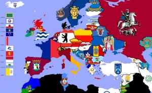 Mapa Evrope sa zastavama glavnih gradova