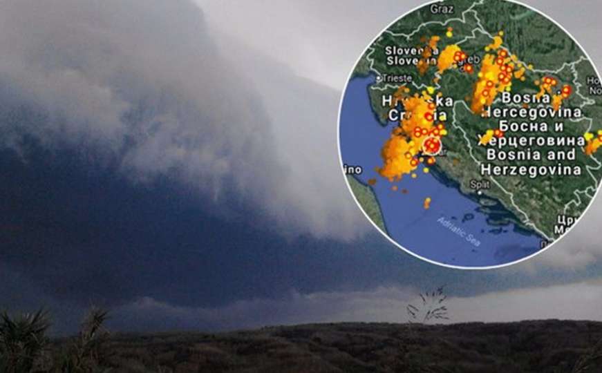 Oluja poharala Istru, jak vjetar, pljuskovi i munje u Zagrebu, Karlovcu...