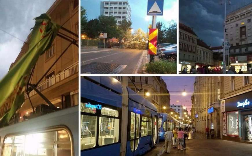 Olujno nevrijeme u Zagrebu: Jak vjetar čupao stabla