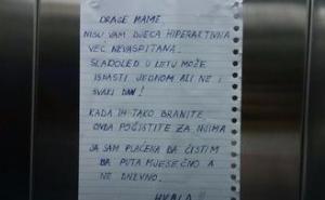 Urnebesna poruka mamama iz lifta