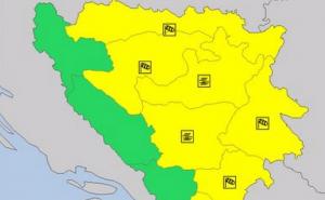 Upaljen žuti meteoalarm za veći dio BiH