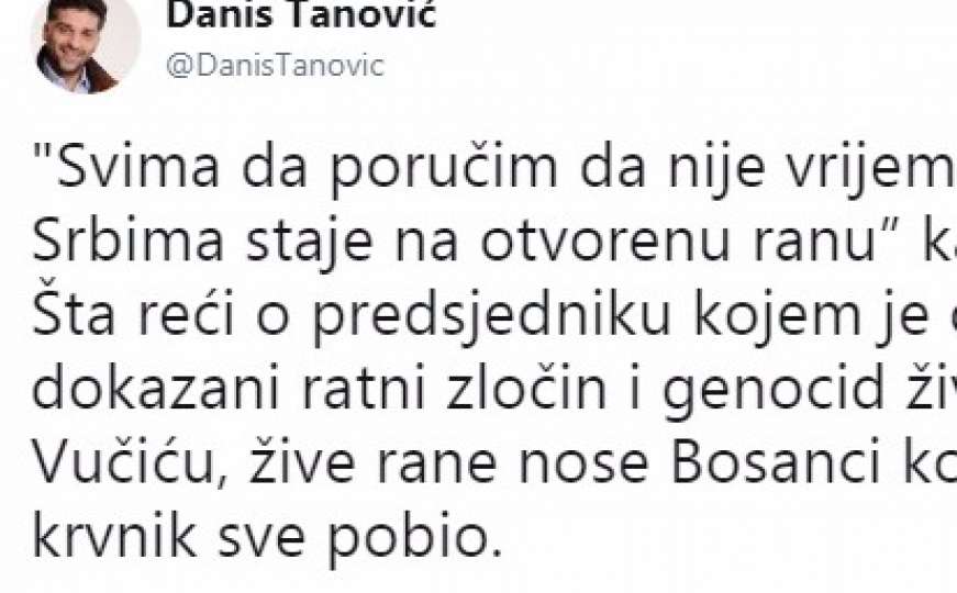 Danis Tanović: Vučiću, žive rane nose Bosanci kojima je Mladić sve pobio