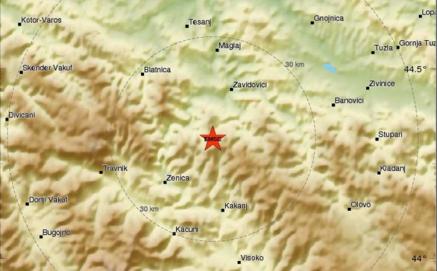 Zemljotres jačine 3,2 stepena pogodio područje Zenice