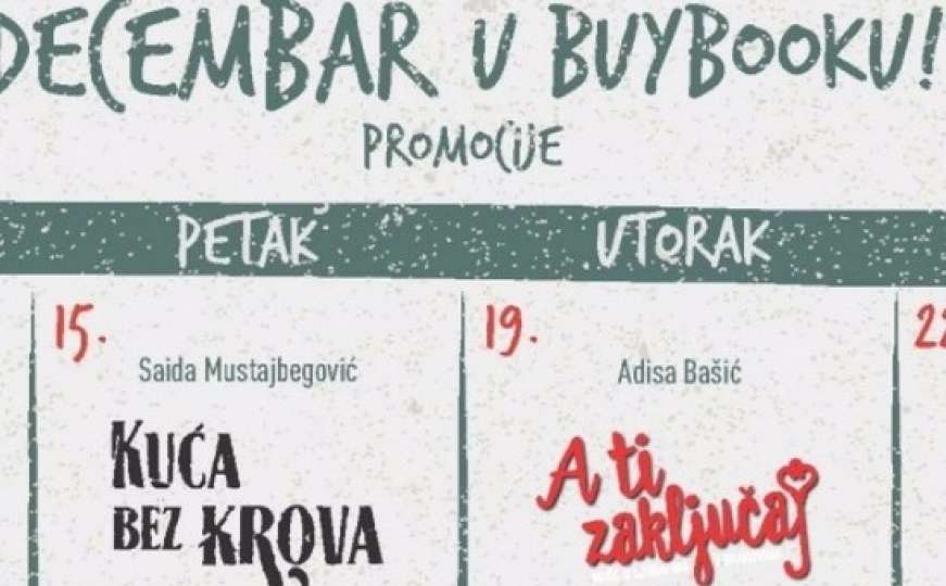 Decembarski Buybookov program počinje sutra u Sarajevu