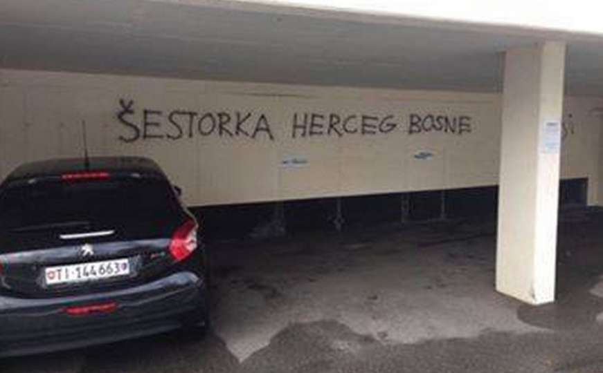 Na zgradi Ambasade BiH u Švicarskoj ispisani grafiti podrške "Herceg-Bosni"