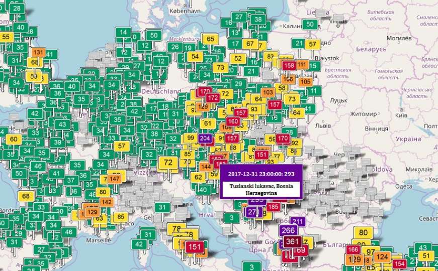 Bh. gradovi među najzagađenijim u Europi tokom novogodišnje noći