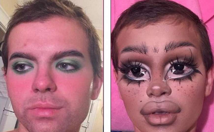 Mašta i vještina: Transvestit se uz šminku pretvara u lutku  