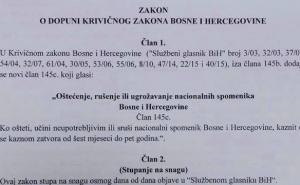Magazinović predložio zakon: Do pet godina zatvora za uništavanje spomenika 