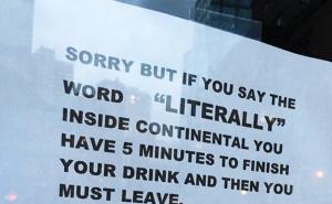 Njujorški bar bukvalno zabranio "bukvalno"