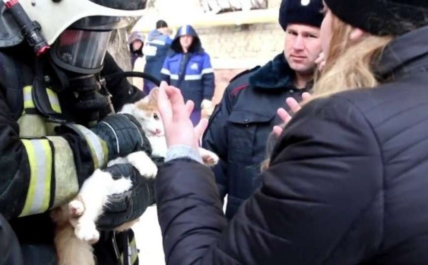 Ruski vatrogasci oživjeli mačku izvučenu iz požara