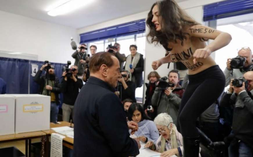 Incident na izborima: Aktivistkinja golim grudima nasrnula na Berlusconija