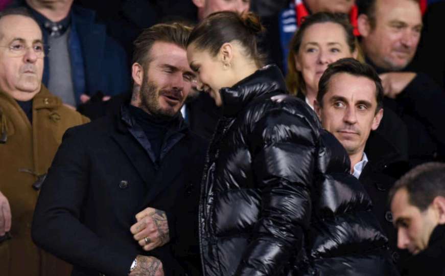 Nije krio oduševljenje: Beckham s mladom Bellom Hadid na meču Lige prvaka