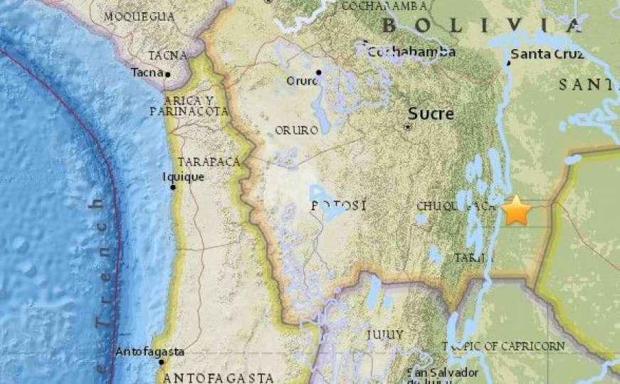 Zemljotres jačine 6,8 stepeni pogodio Boliviju