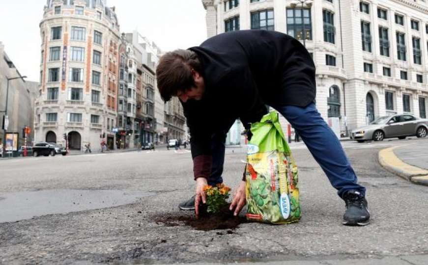 Holanđanin rupe na cestama krpi cvijećem