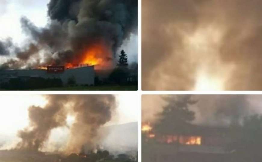 Veliki požar u tvornici Mesopromet u Bijelom Polju