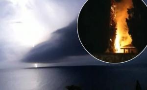 Veliko nevrijeme pogodilo Istru, munje zapalile groblje