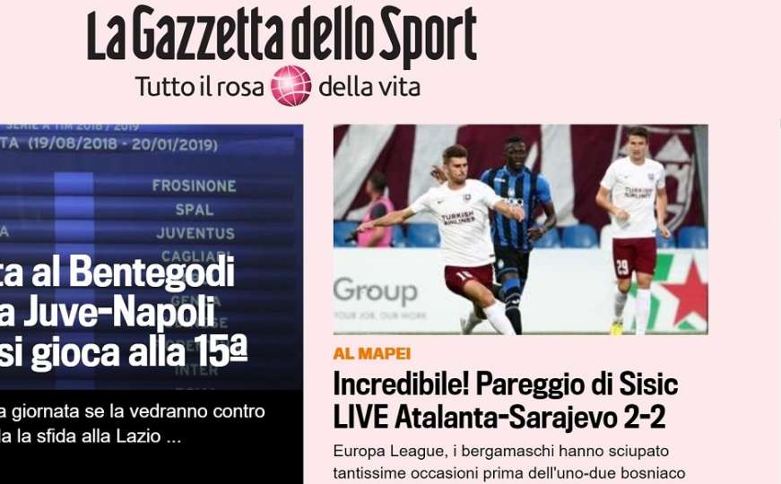 Incredibile, u revanšu pada odluka: Italijanski sportski dnevnici o podvigu Sarajeva
