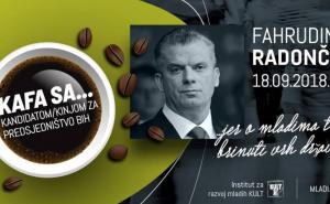 Kandidat za člana Predsjedništva BiH Fahrudin Radončić na kafi sa mladima