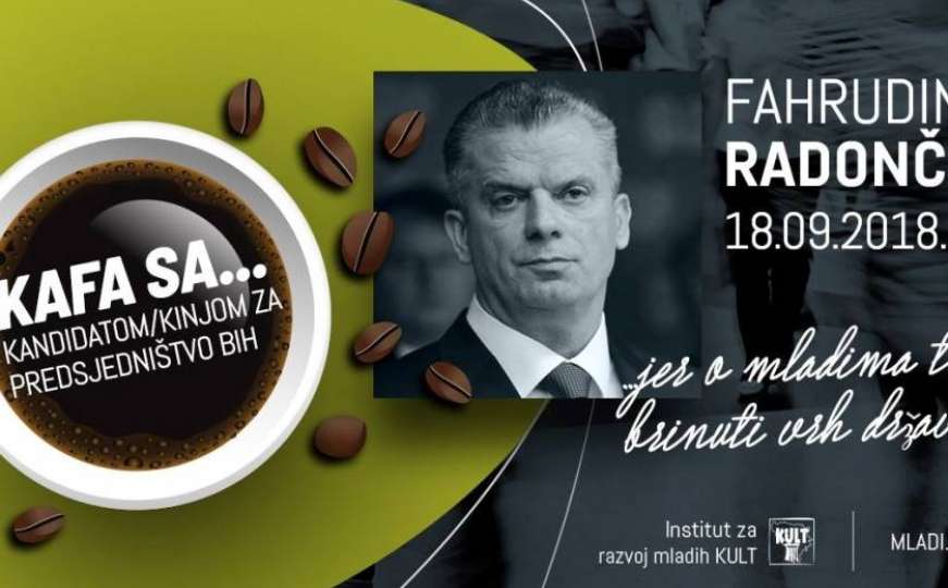 Kandidat za člana Predsjedništva BiH Fahrudin Radončić na kafi sa mladima
