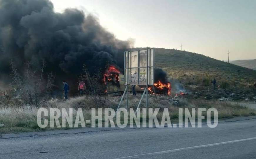 Zapalio se kamion kod Stoca, jedna osoba smrtno stradala