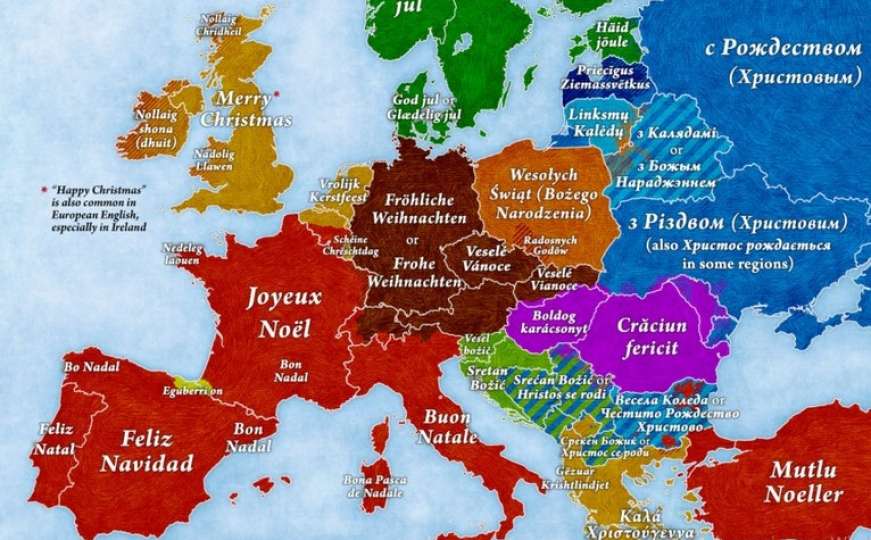 Kako se riječ "Sretan Božić" izgovara na europskim jezicima