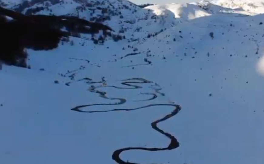 Stazama Vučko traila: Zadivljujući zimski prizori Studenog potoka iz zraka