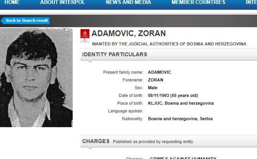 Interpol raspisao potjernicu za Zoranom Adamovićem
