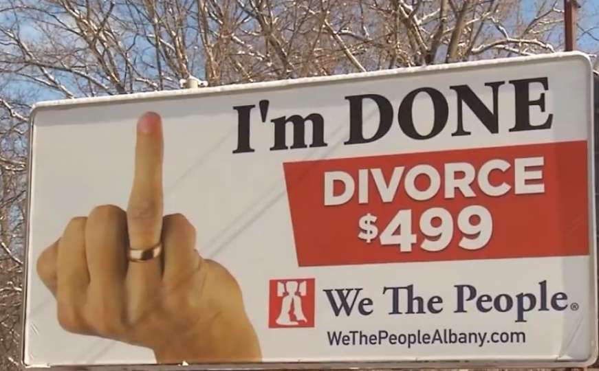 Agencija za pružanje usluga razvoda izazvala kontroverze sa bilbordom
