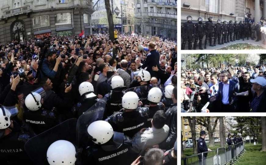 Protesti u Beogradu: Demonstranti probili ogradu, pokušali da upadnu u Predsjedništvo