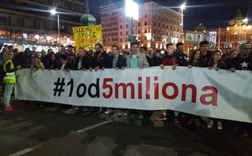 U Beogradu novi protesti grupe "1 od 5 miliona" 