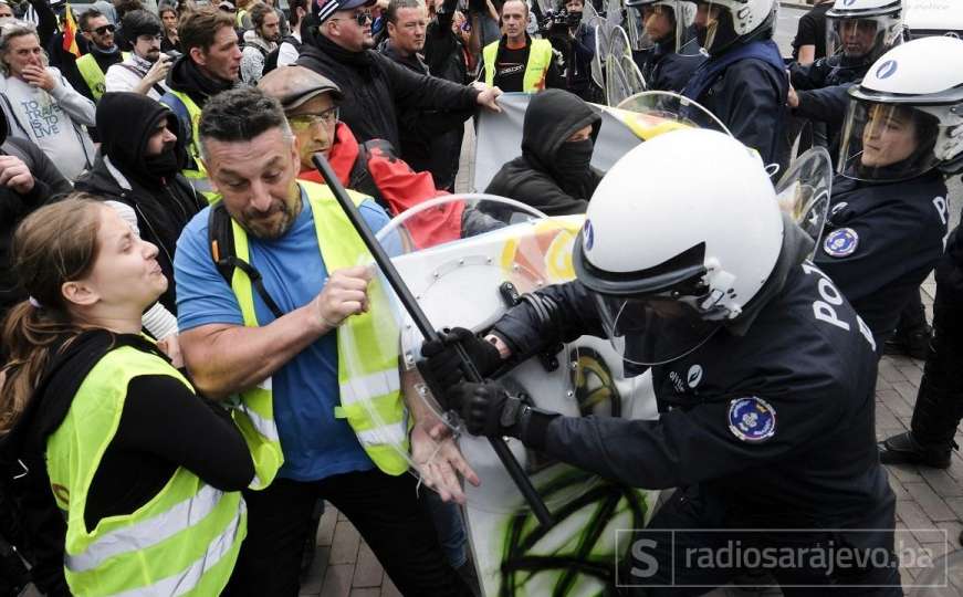 Na protestima "žutih prsluka" u Briselu sukobi demonstranata i policije