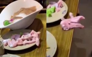 Piletina iz horora: Izrezani komad mesa "oživio" i otpuzao s tanjura