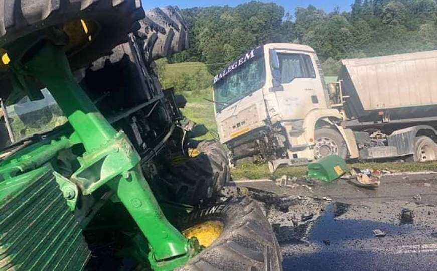 Saobraćajna nezgoda na putu Gradačac-Ormanice: Sudar traktora i kamiona