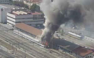 Veliki požar u Zagrebu: Gori vagon na Željezničkoj stanici