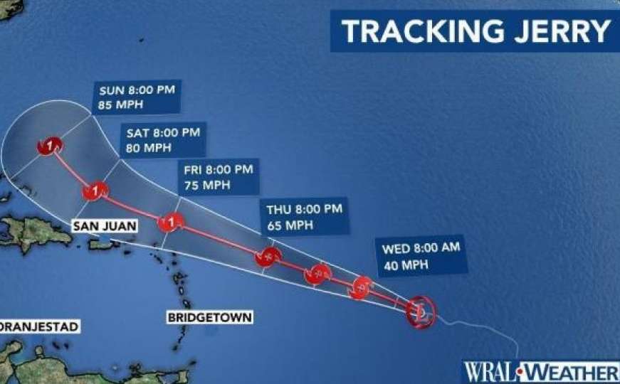 Opasnost na Atlantiku: Tropska oluja Jerry prijeti da postane razoran uragan