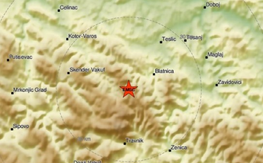 Novi zemljotres u Bosni i Hercegovini