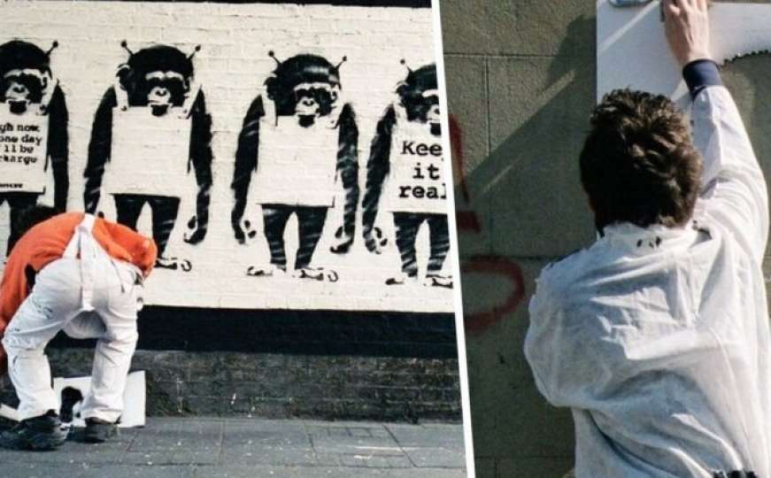 Objavljene fotografije na kojima se vidi misteriozni Banksy u akciji