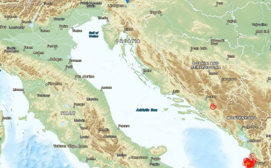 Za manje od 40 minuta zabilježena čak tri nova potresa u Jadranskom moru 