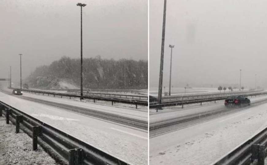 Snijeg zabijelio dijelove Hrvatske, autocesta zatrpana